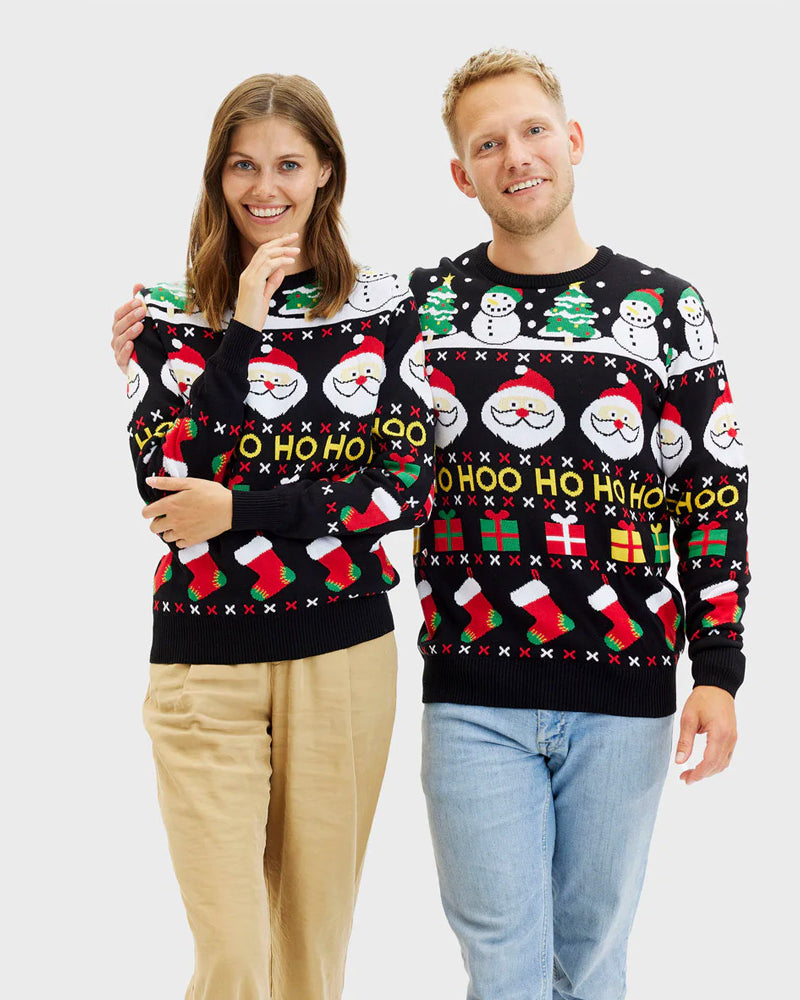 Organic Cotton Snowmen Couples Christmas Jumper Santa Gifts