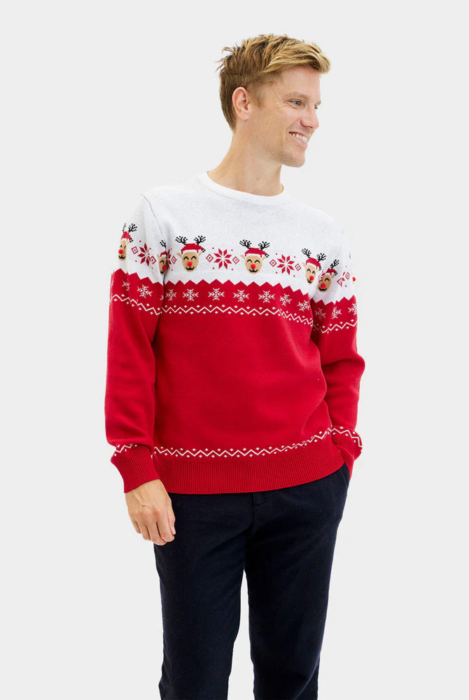 Couple Christmas Jumper Adorable Reindeer Men