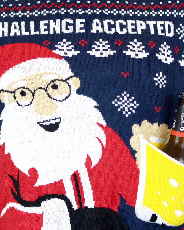 Couple's Christmas Jumper with Beer Pocket 3D detail