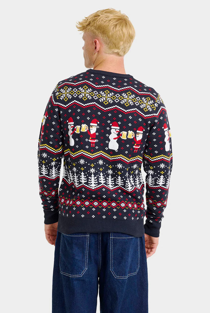 Couples Christmas Jumper Cheers Santa Men
