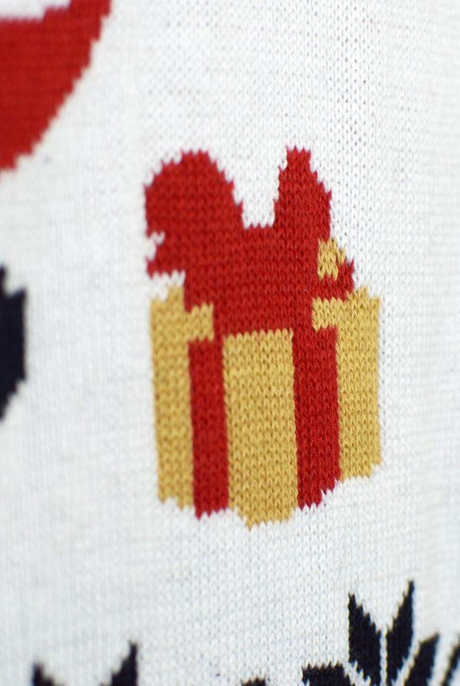 Couples Christmas Jumper Blue Santa and Rudolph