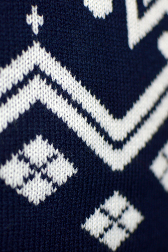 Couples Christmas Jumper Blue Reindeers and Nordic Stars