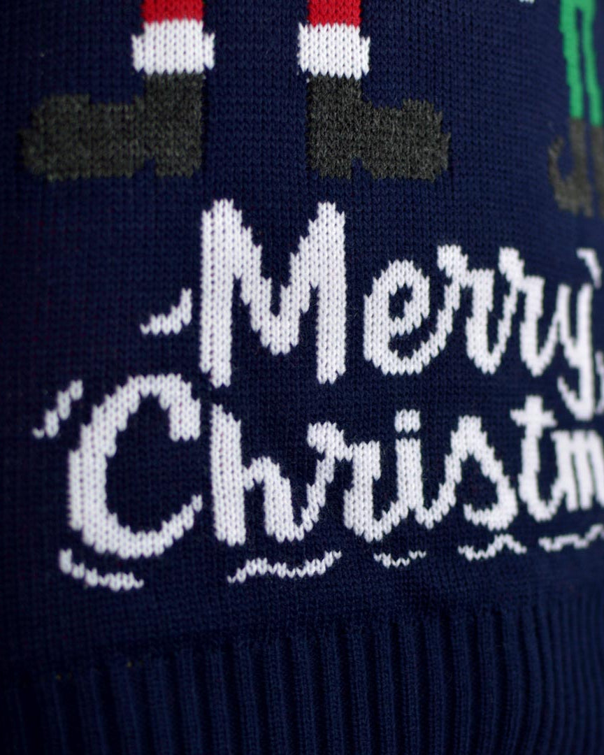 Couple's Christmas Jumper with Santa and Elf detail