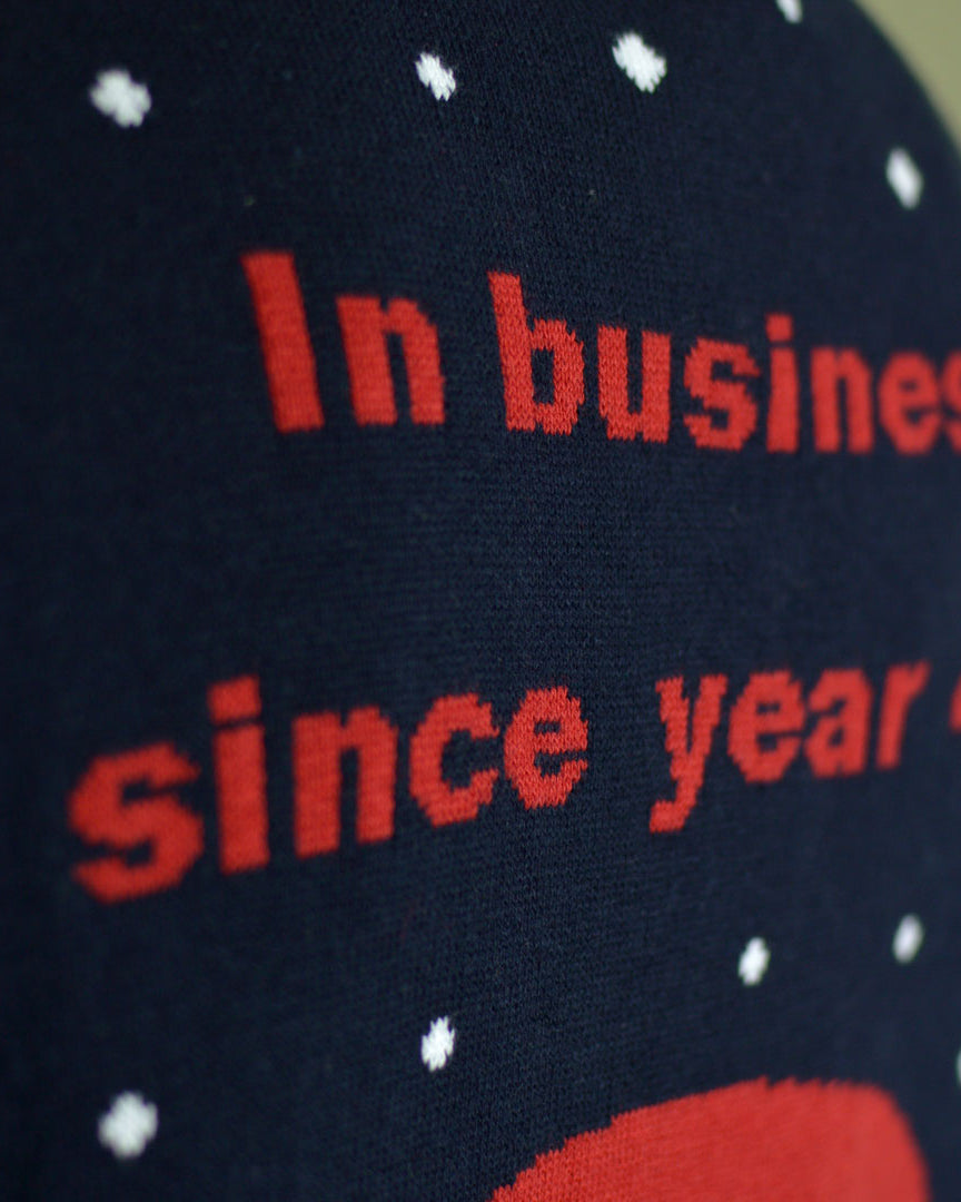 detail Couple's Christmas Jumper Santa with a Walker on the way to Retirement