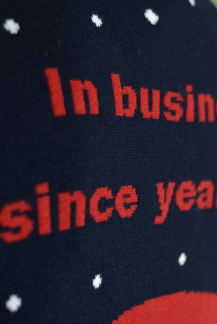 detail Couple's Christmas Jumper Santa with a Walker on the way to Retirement