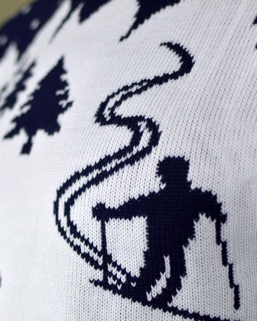 detail Couple's Christmas Jumper with Skiers