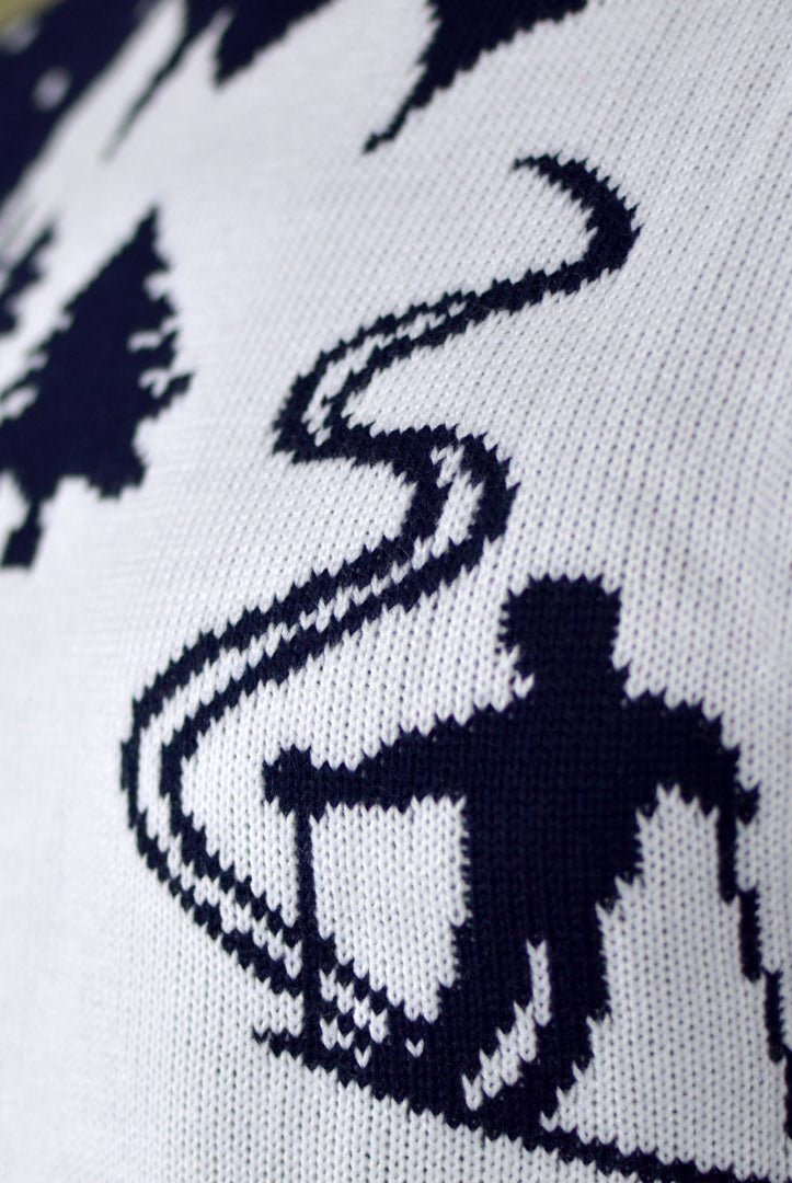 detail Couple's Christmas Jumper with Skiers