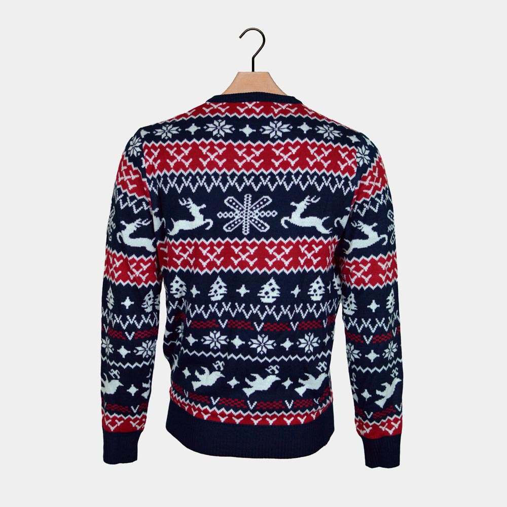 Christmas Jumper Red and Blue Strips Couple's