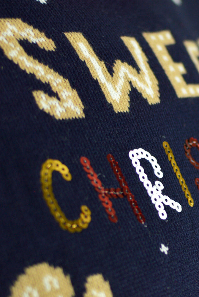 detail Blue LED light-up Men's Christmas jumper Ginger Cookie