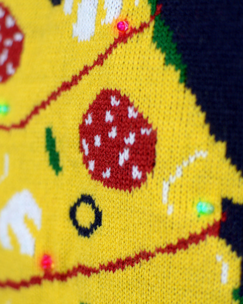 detail Christmas Food LED light-up Men's Christmas Jumper