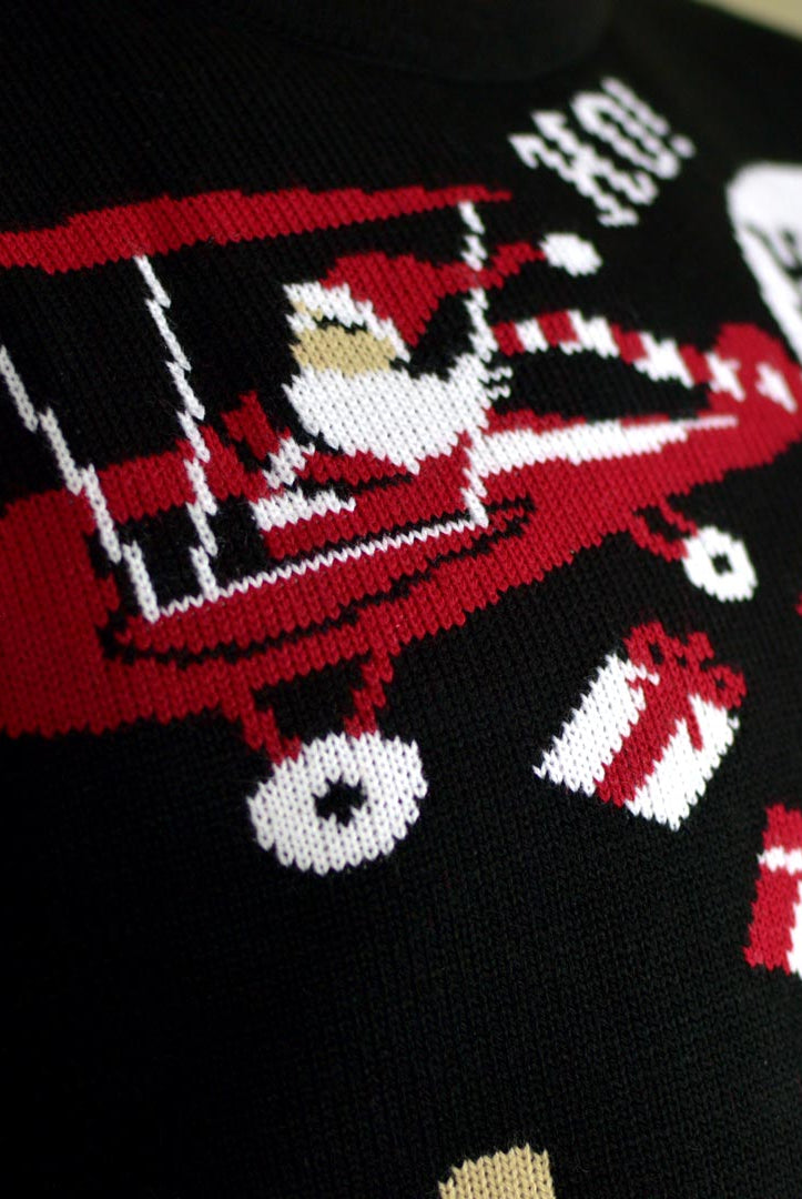 detail Couple's Christmas Jumper with Reindeer looking for a Job