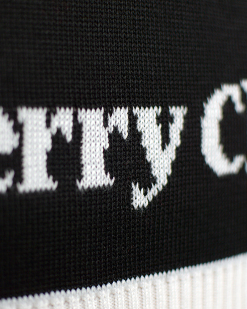 Men's Black Christmas Jumper Merry Christmas Detail