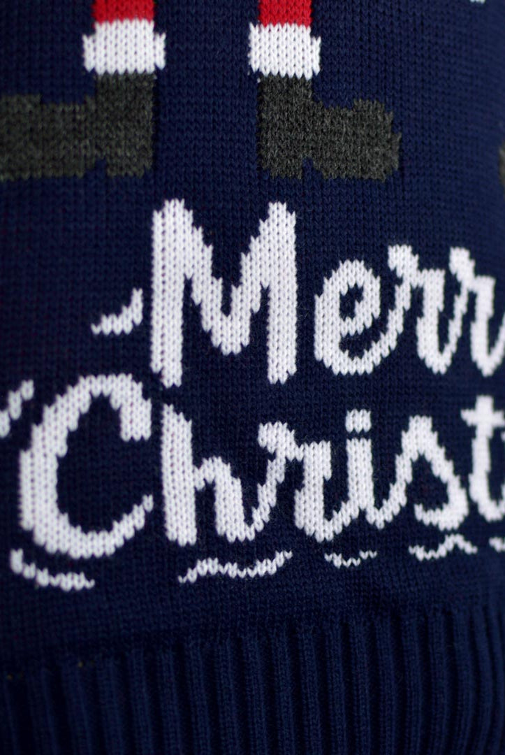 Men's Christmas Jumper with Santa and Elf detail