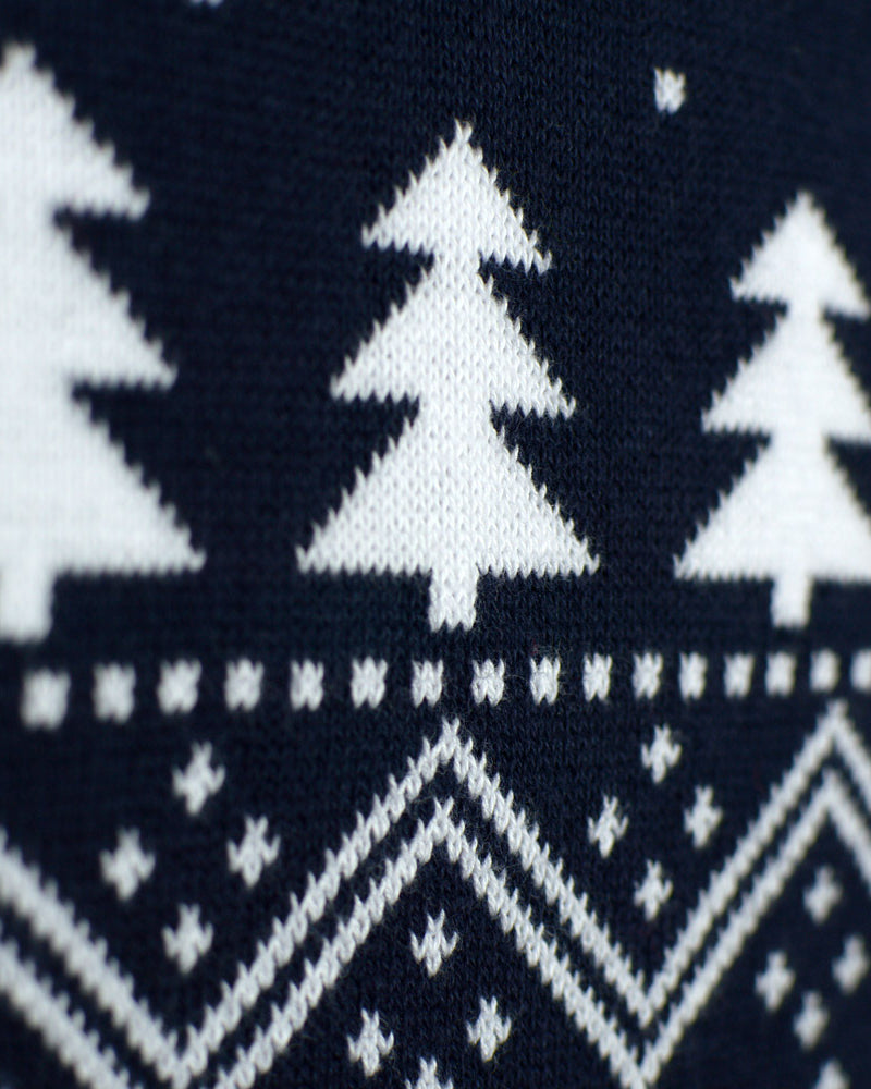 detail Men's Christmas Jumper with Trees, Snowmen and Santa