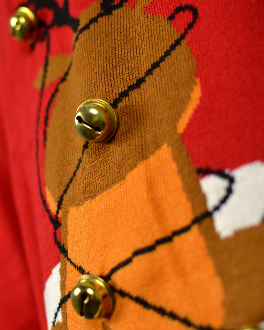 Red 3D Men's Jingle Bells Suck detail Christmas Jumper