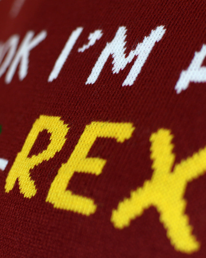 Tree-Rex LED light-up Men's Christmas Jumper detail