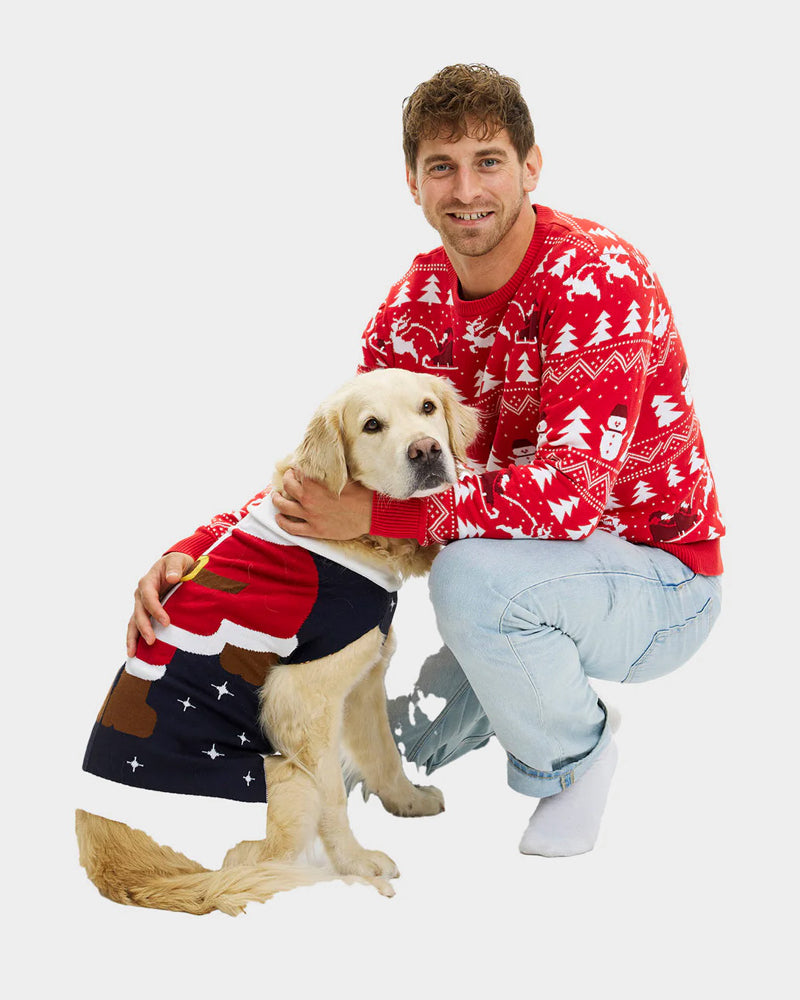 Dog Christmas Jumper Santa Suit Men