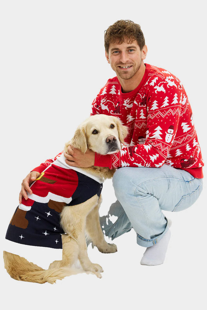 Dog Christmas Jumper Santa Suit Men