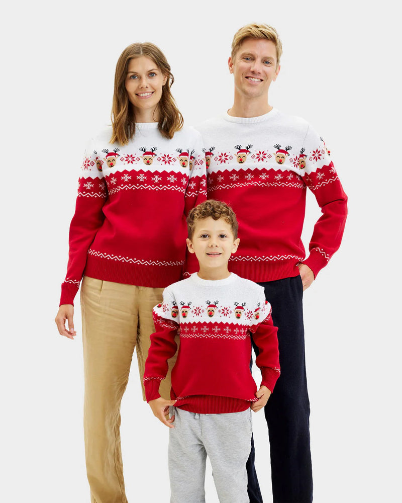 Family Christmas Jumper Adorable Reindeer