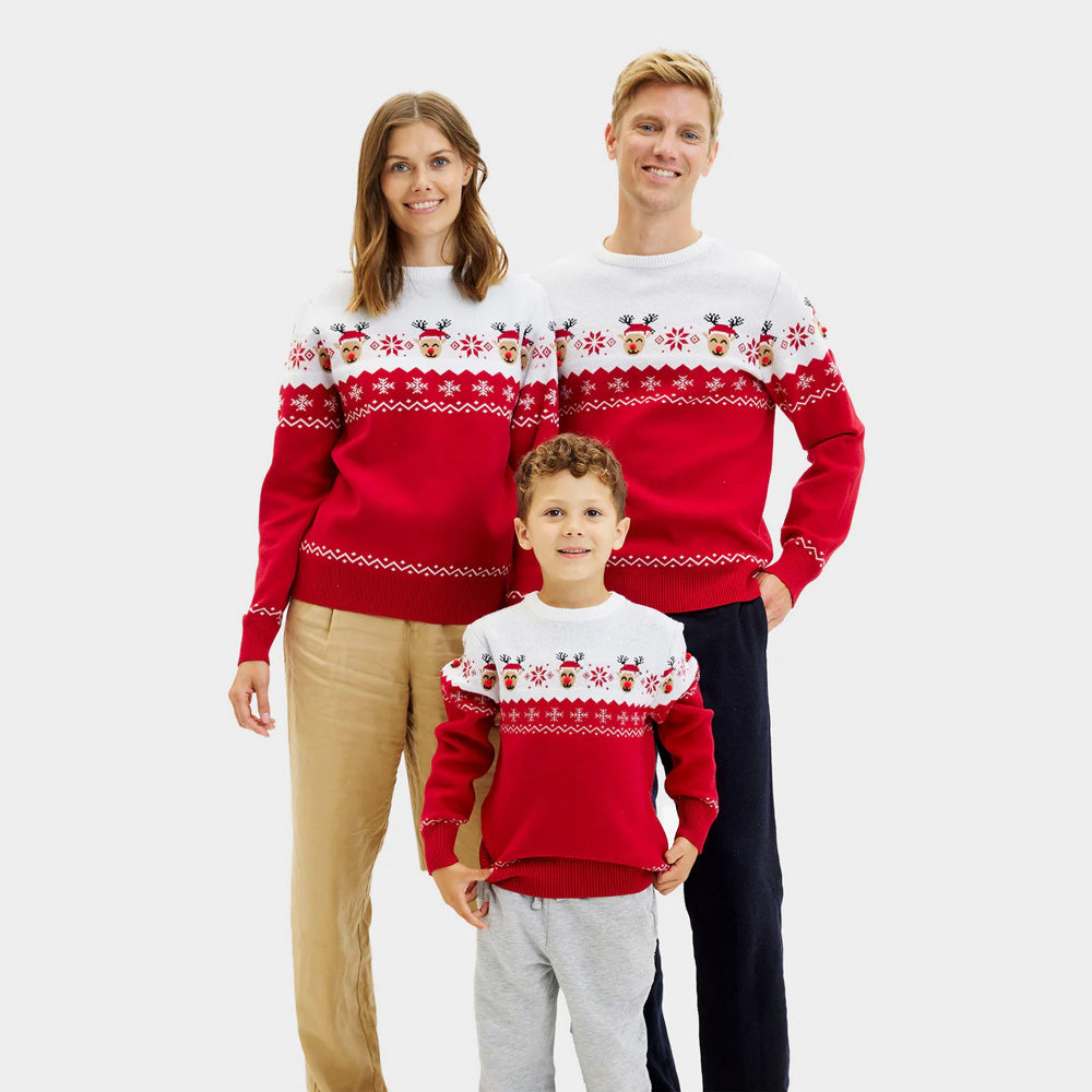 Family Christmas Jumper Adorable Reindeer