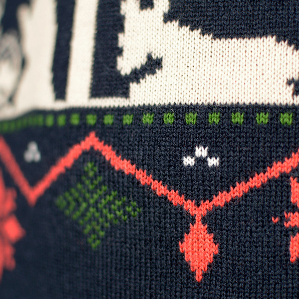 Family Christmas Jumper Blue Nativity