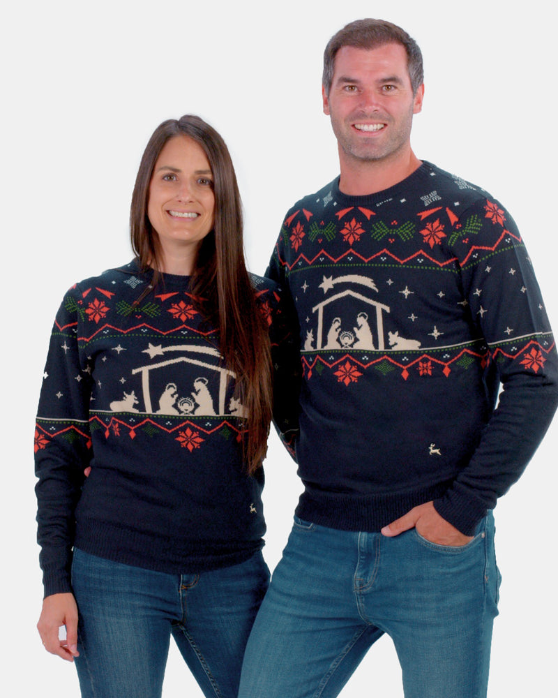 Family Christmas Jumper Nativity Couple