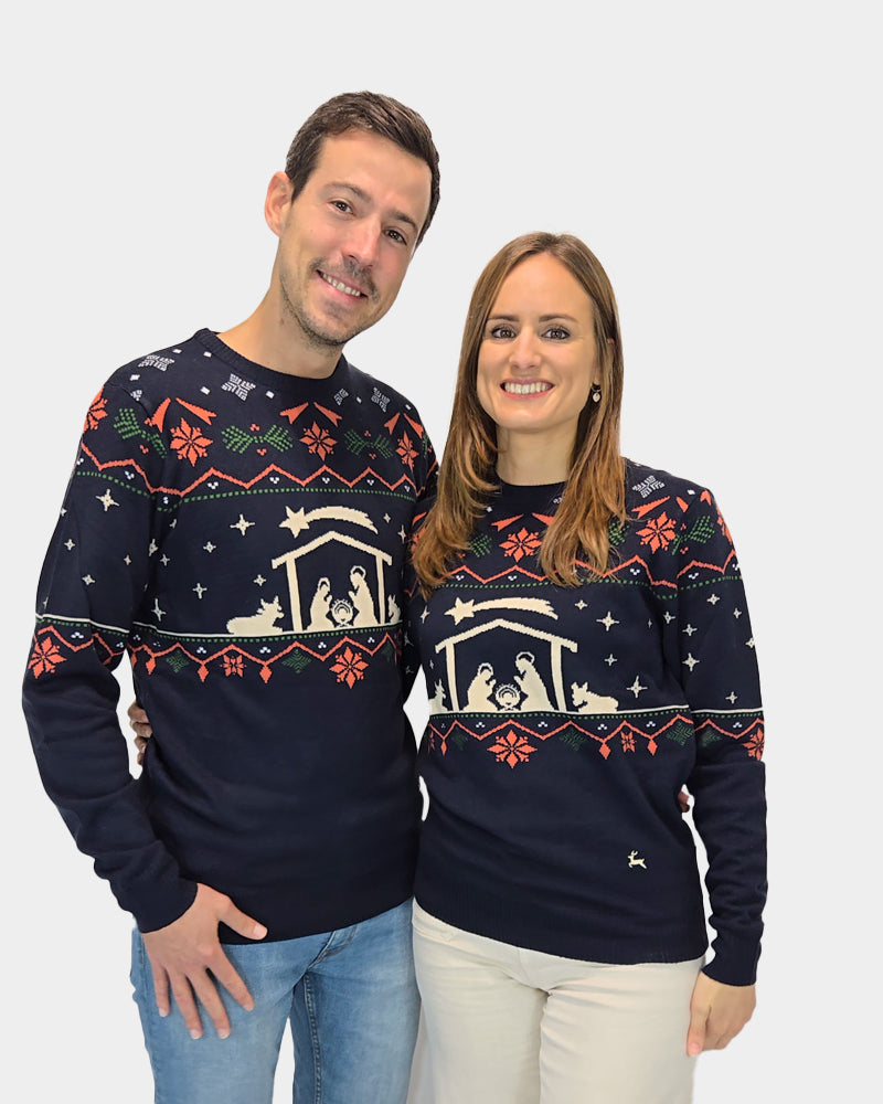 Family Christmas Jumper Nativity Couple