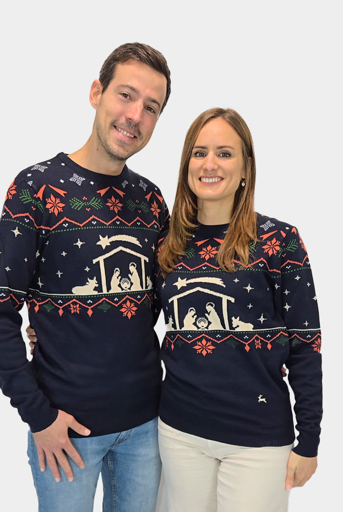 Family Christmas Jumper Nativity Couple