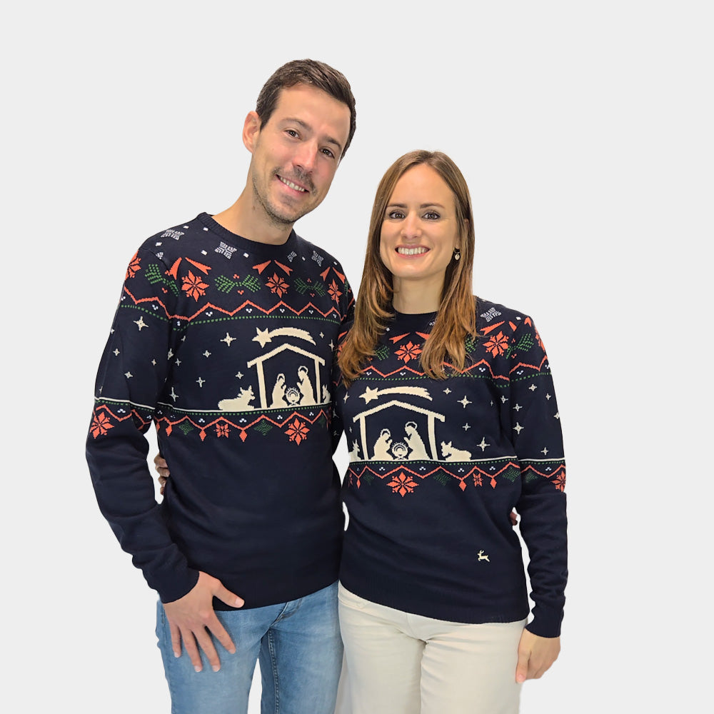 Family Christmas Jumper Nativity Couple
