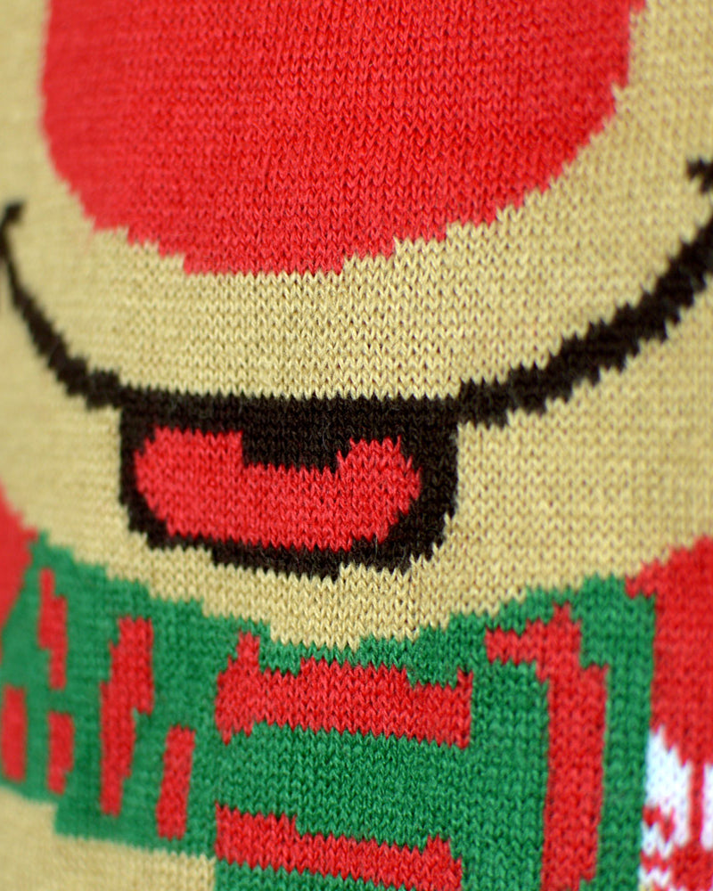 Family Christmas Jumper with Reindeer detail Scarf