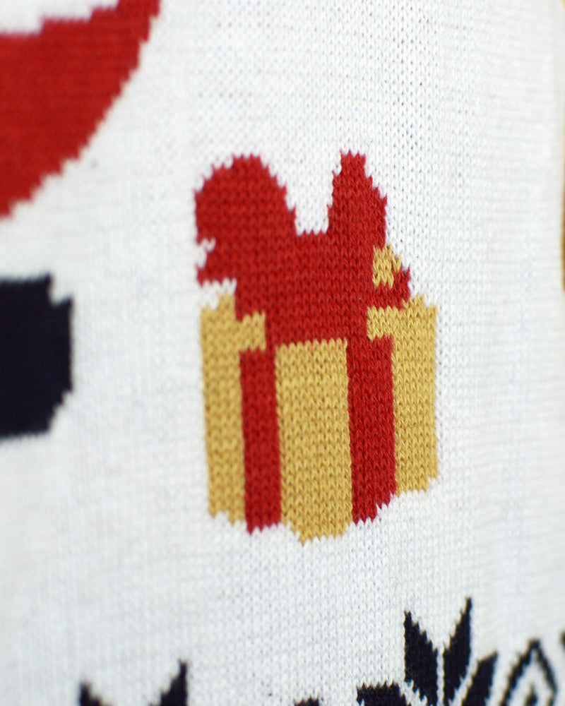 Family Christmas Jumper Blue Santa and Rudolph