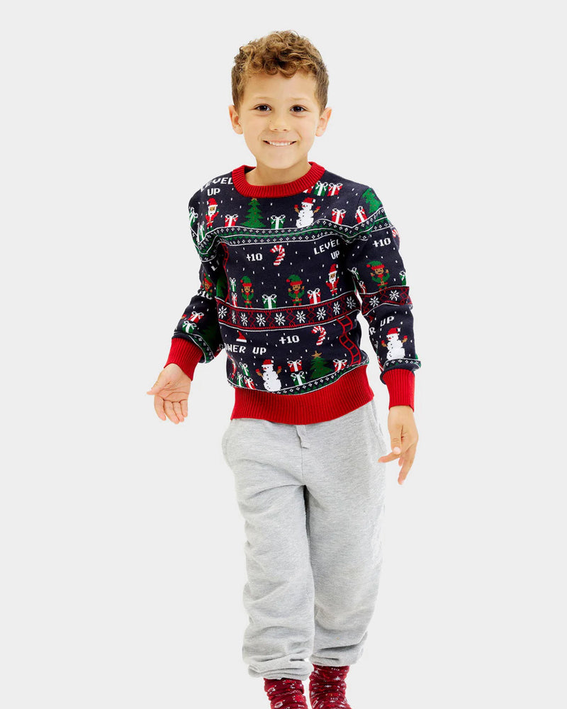 Family Christmas Jumper Vintage Gaming boys