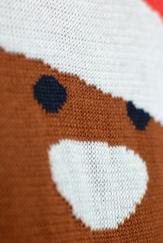 Detail Gingerbread Couple's Blue Christmas Jumper