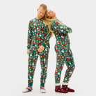 Green Christmas Pyjama for Family Christmas motifs