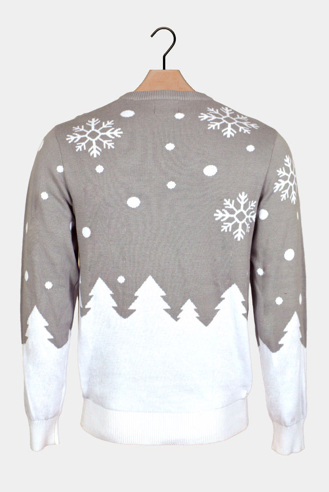 Cute Reindeers Grey Organic Cotton Men's Christmas Jumper