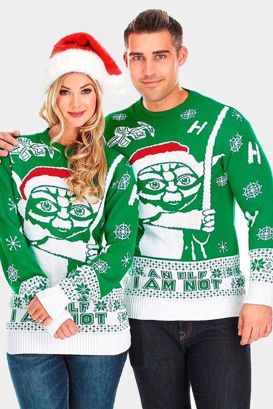 I am Not an Elf Couple's Christmas Jumper