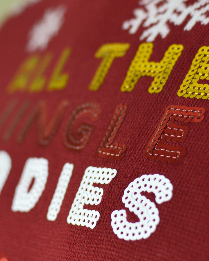 detail Jingle Ladies Couple's Christmas Jumper with Sequins
