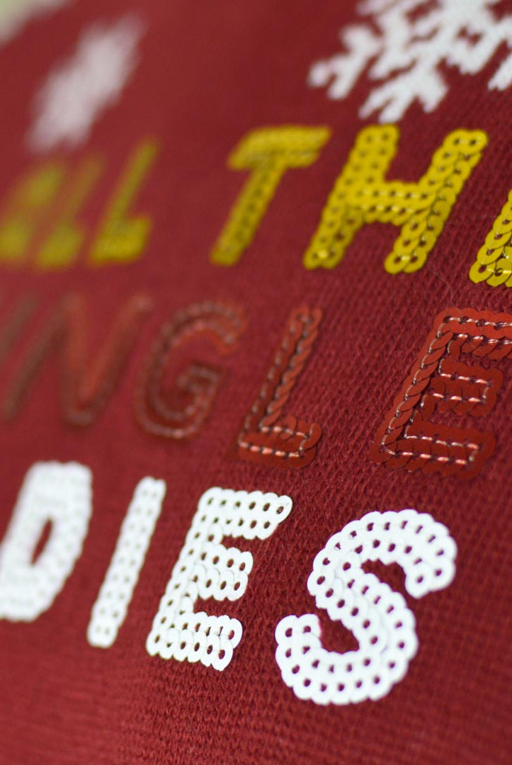 detail Jingle Ladies Couple's Christmas Jumper with Sequins