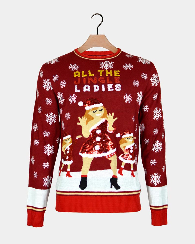 Jingle Ladies Couple's Christmas Jumper with Sequins