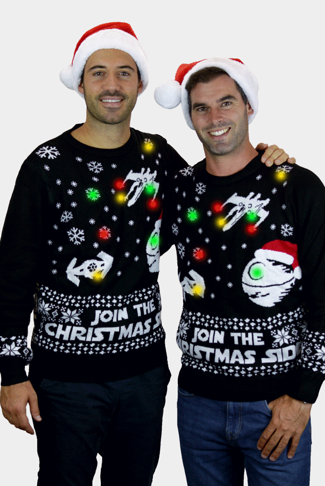 Mens Join the Christmas Side LED light-up Christmas Jumper