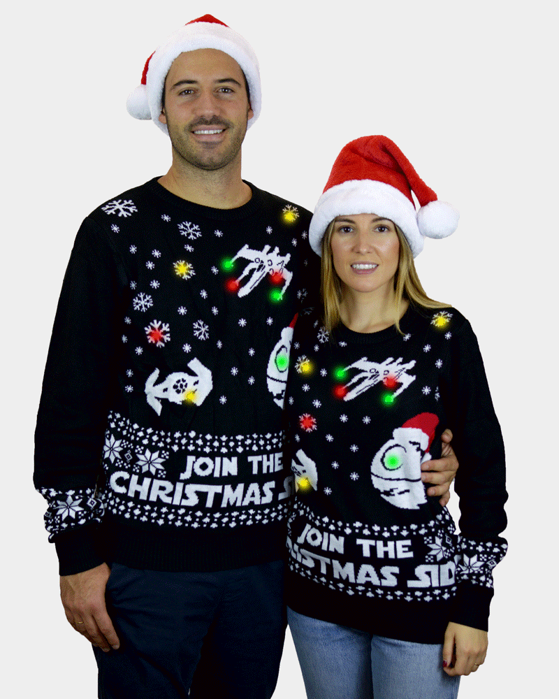 Star Wars Join the Christmas Side LED light-up Mens and Womens Christmas Jumper