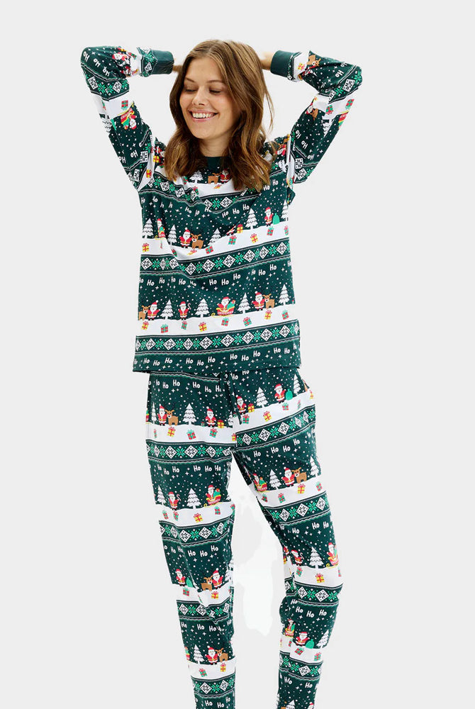 Jolly Green Christmas Pyjama for Family Women