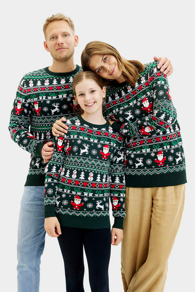 Jolly Green Organic Cotton Couples Christmas Jumper family