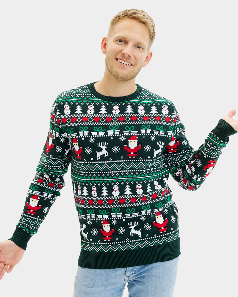 Jolly Green Organic Cotton Couples  Christmas Jumper Men
