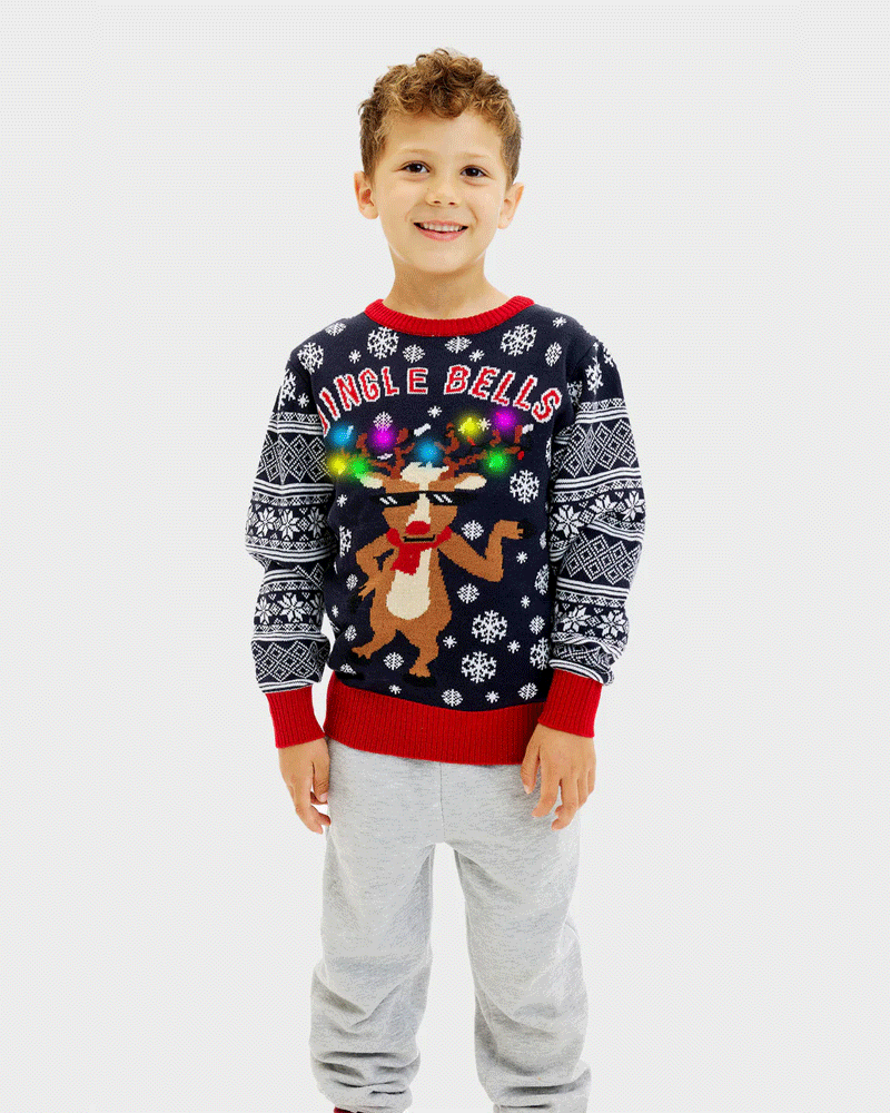LED light-up Boys Bells Christmas Jumper Jingle