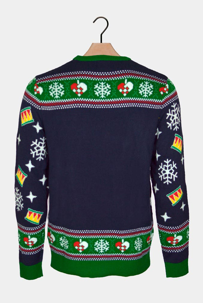 LED light-up Boys and Girls Christmas Jumper Christmas Tree Blue