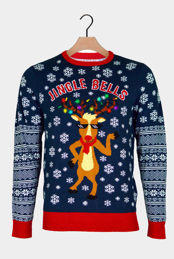 LED light-up Christmas Jumper Mens Jingle Bells