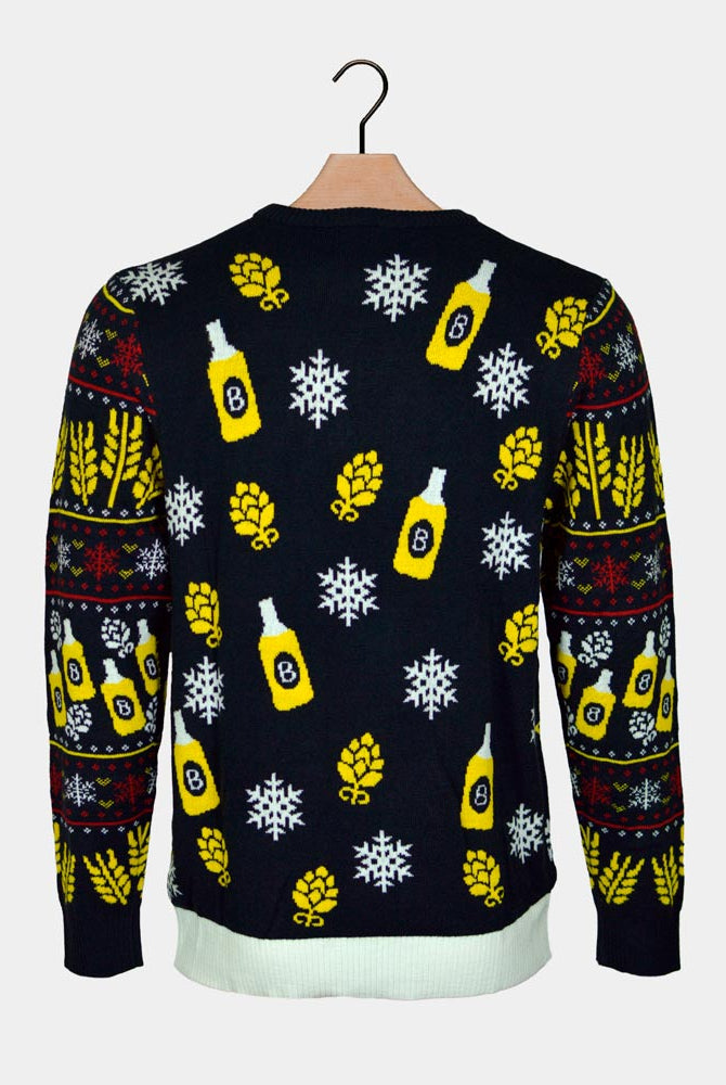 LED Light-Up Couple's Christmas Jumper Santa Beer