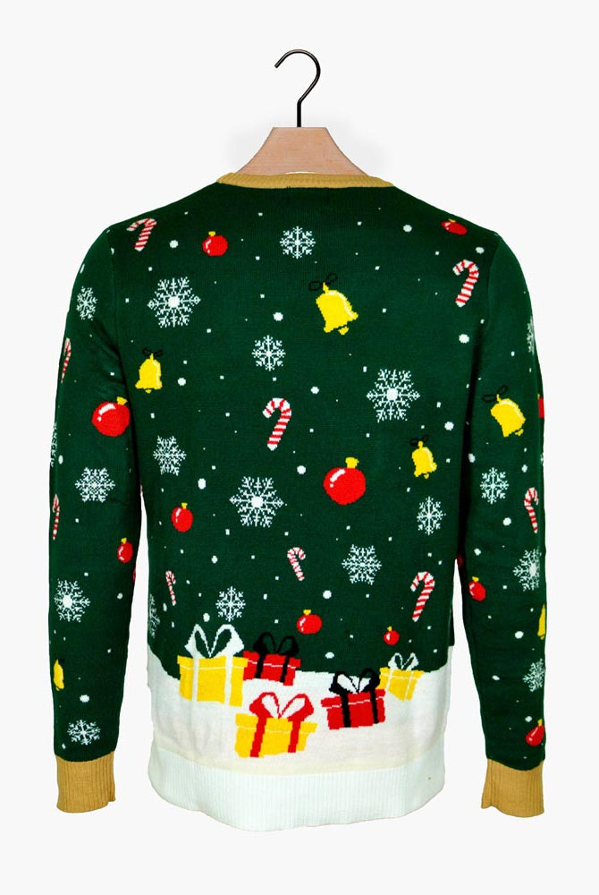 Santa Claus in a mess LED light-up Men's Christmas Jumper