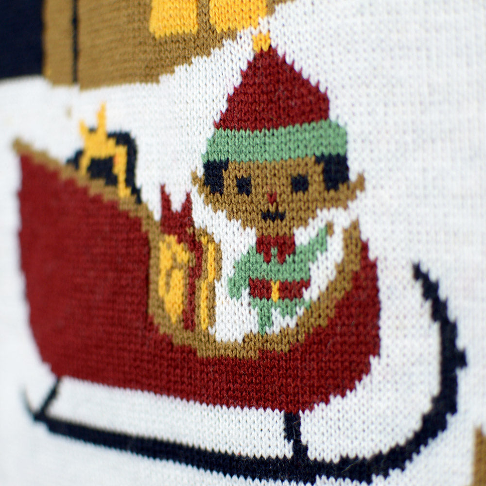 LED light-up Couples Christmas Jumper Merry Christmas Blue